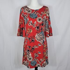 Jessica Howard Red Sheath Dress with Bell Sleeves